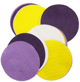 Playfully Ever After Purple, Dark Purple, White & Yellow Craft Felt Circles (5 Inch 15pc)