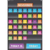 Teacher Created Resources Calendar Pocket Chart Plastic and Metal, Black, 36 x 25-inch 45 Pocket Chart (TCR20748)