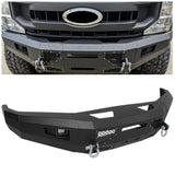 KUAFU Front Bumper Compatible with 2017-2019 Ford F250 F350 F450 Super Duty W/LED Light Winch Mounting Plate D-Rings 3 Piece Bum
