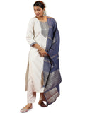 Libas Womens Yoke Design Cotton Blend Straight Kurta With Trousers And Dupatta