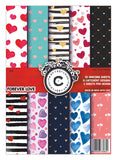 Craftastique Forever Love Printed 250 Gsm Paper Pack Scrap Book (A4) 20 Sheets | Decorative Pattern Paper For Art And Craft Di