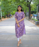 Anni Designer Women'S Viscose Chanderi Regular Fit Floral Regular Kurta Pack Of 3 & Pack Of 2 Combo (Godavari-Kakulam-Clrs_Blue-Green_X-Large),Blue-Green,XL,Rayon Blend,Regular,