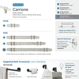 Amerock | Cabinet Pull | Marble White/Polished Nickel | 6-5/16 Inch (160 Mm) Center To Center | Carrione | 1 Pack | Drawer Pull