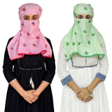 Switchon Cotton Export Quality Scarf Mask Women Hijab For 12 Yrs. And Above,2 Piece (Red_Green)