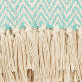 Aqua Handloom Chevron Throw