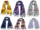 Fusfus WomenS Printed Chiffon Scarves And Stoles, Free Size(Multicolour, Fs1584) Pack Of 6 (Multicolor4)