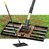 BlumeTrec Lawn Leveling Rake, 17x10 Heavy Duty Sand Leveling Tool with 6.7FT Stainless Steel Long Handle, Golf Rake for Soil, Co