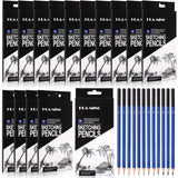 Humyoun 120 Pcs Graphite Sketch Pencil Set (8b - 5h) Professional Drawing Pencils Graphite Charcoal Gift Bulk for Beginners and