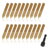 Hicarer 20 Pack 3/8-16 x 2 Inch Hanger Bolts Double Headed Bolts with Driver Self Tapping Screw Threaded Rod Screws for Furnitur