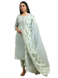 Libas Women'S Cotton Floral Kurta Set (99031O Blue