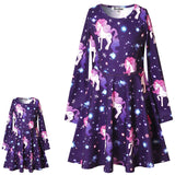 Unicorn Dresses for Girls & Doll 18 inch Long Sleeve Fall Winter Dresses 6 7