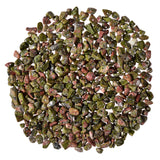 Asingeloo 5-8mm Natural Unakite Jasper Tumbled Chip Stone Beads Bulk Irregular Shaped Drilled Loose Gemstones Beads with Box for