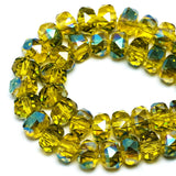DIQIO 8mm Sparkle Rondelle Crystal Beads for Jewelry Making - Spacer Faceted Beads for Bracelets(75-80pcs, Olive Green)