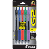 Pilot, G2 Premium Gel Roller Pens, Fine Point 0.7 mm, Assorted Colors, Pack of 5