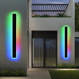 MELUCEE 2 Pack Outdoor RGB Long Wall Lights, 48 Inch Wall Lights RGB/Warm/White Dimmable Modern Led Wall Lighting, IP65 Waterpro