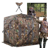 FUNHORUN Hunting Blind 270 Degree See Through Ground Blind for Hunting, 2/3 Person Pop Up Camouflage Tent for Deer and Turkey, P