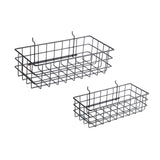 Right Arrange Pegboard Basket Set of 2, Medium + Small Size Basket, Black - Hooks to Any Peg Board - Organize Tools, Workbench,