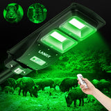 LANGY Hog Lights, 12000LM Solar Green Light for Hunting Hogs Deers Night Hunting Motion Activated Feeder Light with Remote,19 Br