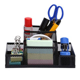ONISHOMES Pen Holder Metal Wire Mesh Pencil Container Compartments Home Office Supplies Desktop Accessory Organizer Storage Anti