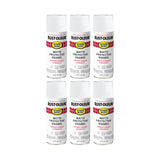 Rust-Oleum 401642-6PK Stops Rust Spray Paint, 12 oz, Matte White, 6 Pack