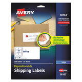 Avery 58163 Inkjet Labels, Shipping,Repositionable,2Inch x4Inch ,250/BX,WE