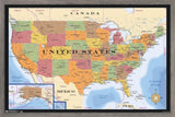 Trends International Map - USA Time Zones Wall Poster, 22.375 x 34, Barnwood Framed Version