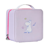 dearcloud Moomin Off To The Sea Cosmetics Bag - Cute Faux Leather Makeup Organizer with Plush Lining, Travel-Ready (Purple Seash