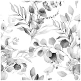 HAOKHOME Peel and Stick Wallpaper Boho Black/Grey/White Eucalyptus Leaf Floral Wall Mural Home Nursery Boho Contact Paper 17.7in