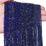 Songxi 120pcs 3mm Lapis Lazuli Natural Round Stone Beads for Jewelry Making, Smooth Loose Small Gemstone Beads for Bracelets Nec