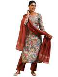 Libas Women'S Silk Blend Kurta Set (27894_Off White