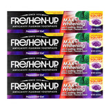 Freshen-Up MAX+ Whitening Anticavity Fluoride Toothpaste, 4-Pack - Peppermint Gel with Cooling Strips for Surface Stain Removal,