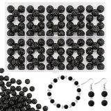 YONOVO 100Pcs 10mm Black Rhinestone Beads for Jewelry Making, Shiny Round Disco Ball Sparkly Beads Bulk with 10-Grid Storage Box