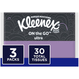 Kleenex Facial Tissues, OnTheGo Slim Pack, Travel Size, 10 Count (Pack of 3)