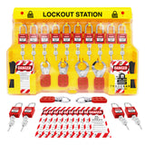 TRADESAFE Lockout Tagout Station with Loto Devices - 14 Pack Safety Lock Set, 6 Hasps, 40 Do Not Operate Tags, Lock Out Tag Out