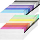 EOOUT Pencil Pouch 30pcs 9.5x4.5 Inches Small Mesh Zipper Pouch in 15 Colors for Bill Travel Tickets Storage and Office Supplies