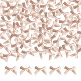 Meseey 100 Pcs Mini Peach Satin Ribbon Bows with Tape 1.5 Inch Self Adhesive Craft Bows Flowers Appliques DIY Craft for Sewing,