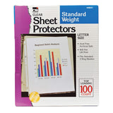 Charles Leonard Sheet Protectors, Top Loading with Binder Holes, 2.4 Mils Standard Weight, Letter Size, Clear, 100Pack (48241)