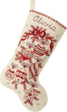 Bucilla Felt Applique 18 Stocking Making Kit, Classic Christmas, Perfect for DIY Arts and Crafts, 89532E