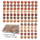 95 Pcs Wood Hair Beads for Braids and Dreadlocks, 12mm Painted Natural Wooden Beads for Loc Dreadlock Hair Accessories for Women