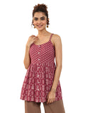 Libas Women'S Cotton Floral Anarkali Kurtis (29386O_Red_S)