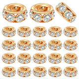 BronaGrand 40pcs 12mm Rhinestone European Spacer Beads Diamond Crystal Charm Beads Rondelle Loose Beads with 8mm Large Hole for