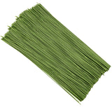 SINJEUN 500 Count 16 Inch Green Floral Wires - 14 Gauge Paper Wrapped Stem Wire for DIY, Crafts, Floral Arrangements, Decoration