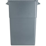 Genuine Joe SpaceSaving 23Gallon Trash Can, Gray, Plastic, 30H x 16 3/4W x 9 1/2D