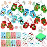 DoubleFill 48 Pcs Winter Gloves Suncatchers Craft Kits Ornaments DIY Stained Glass Effect Tissue Paper Kits Bulk for Window Deco