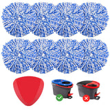8 Pack RinseClean Spin Mop Replacement Head Refills with 1 Rotating Mop Base Compatible with O Ceda RinseClean 2 Tank System, Bl