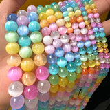32PCS 12MM Natural Stone Colorful Selenite Gypsum Beads Round Loose Beads for Jewelry Making DIY Bracelet Necklace Accessories 1