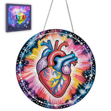 Ginfonr Diamond Painting Kits Hanging Pendant, Magic Diamond Art Kits for Adults, Special Shaped Rhinestone Heart Diamond Art, D