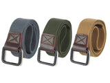 Usl Cotton D Ring Buckle Belt For Men, Gifting Solution, Leather Free, Light Weight Trend (Blue Green Tan)