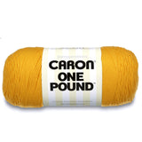 Caron 29401010549 One Pound Solids Yarn, 16oz, Gauge 4 Medium, 100% Acrylic Sunflower For Crochet, Knitting & Crafting ( 1 Pi