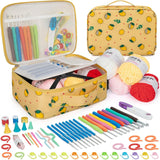 Gemsy 108 Pcs Crochet Hook Set For Beginners Knitting Needles Kit Complete Crochet And Knitting Tool Set With Yarn Accessori